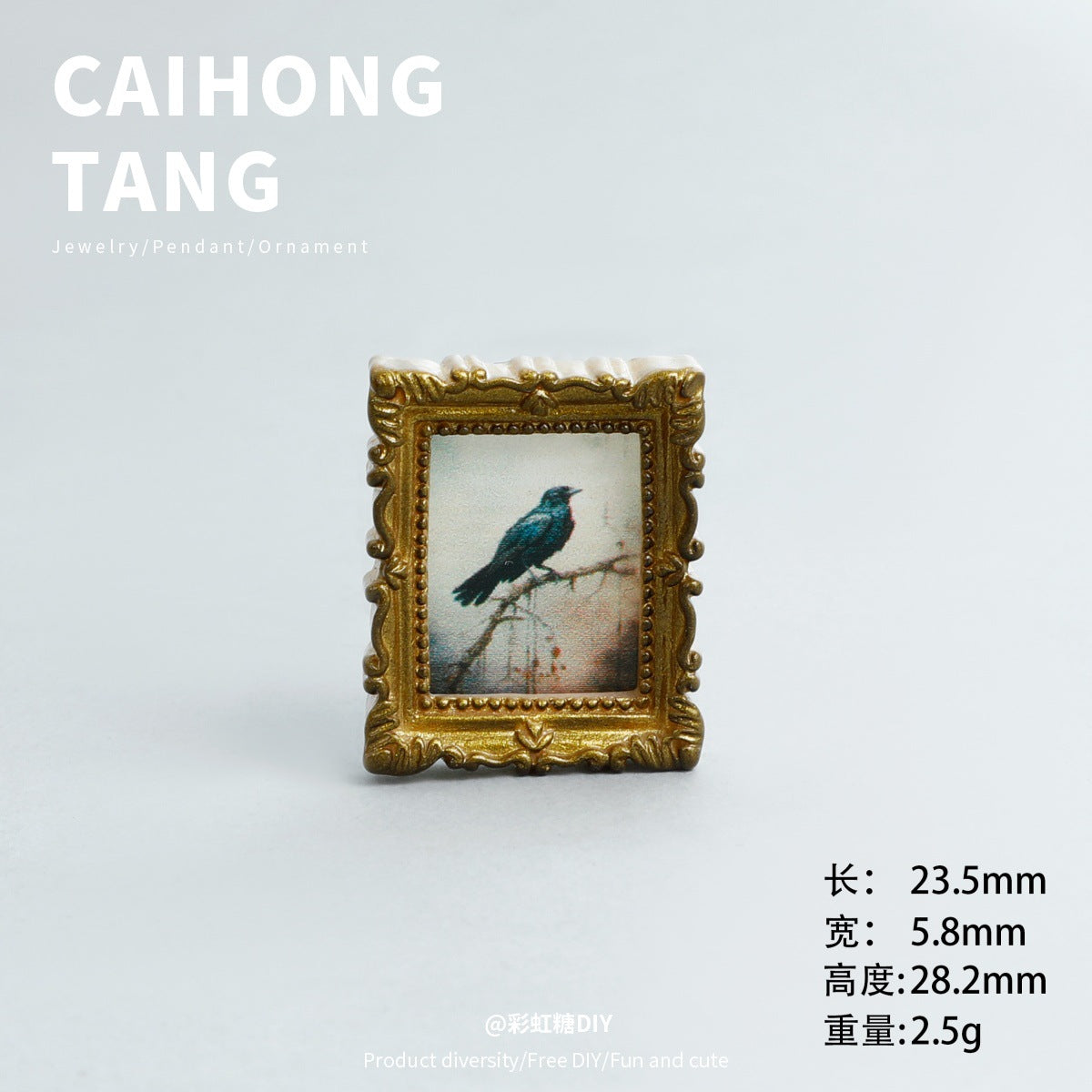 Wholesale Mini Resin Golden Ghost Photo Frame Art Decoration DIY Refrigerator Magnets